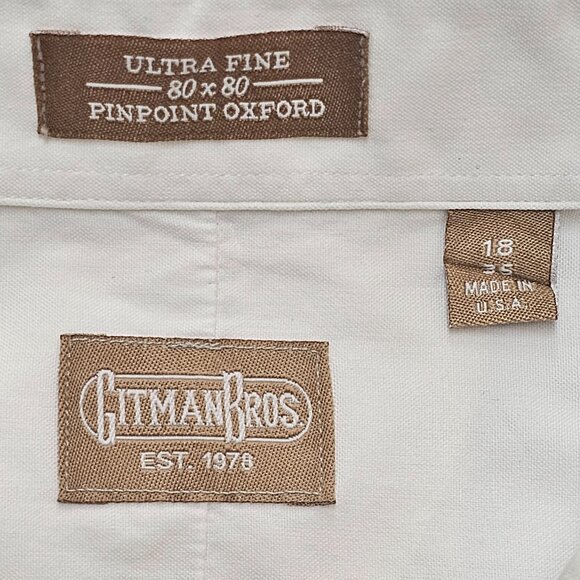Gitman Brothers Ultra Fine Pinpoint Oxford Button Down 18 - Picture 4 of 6